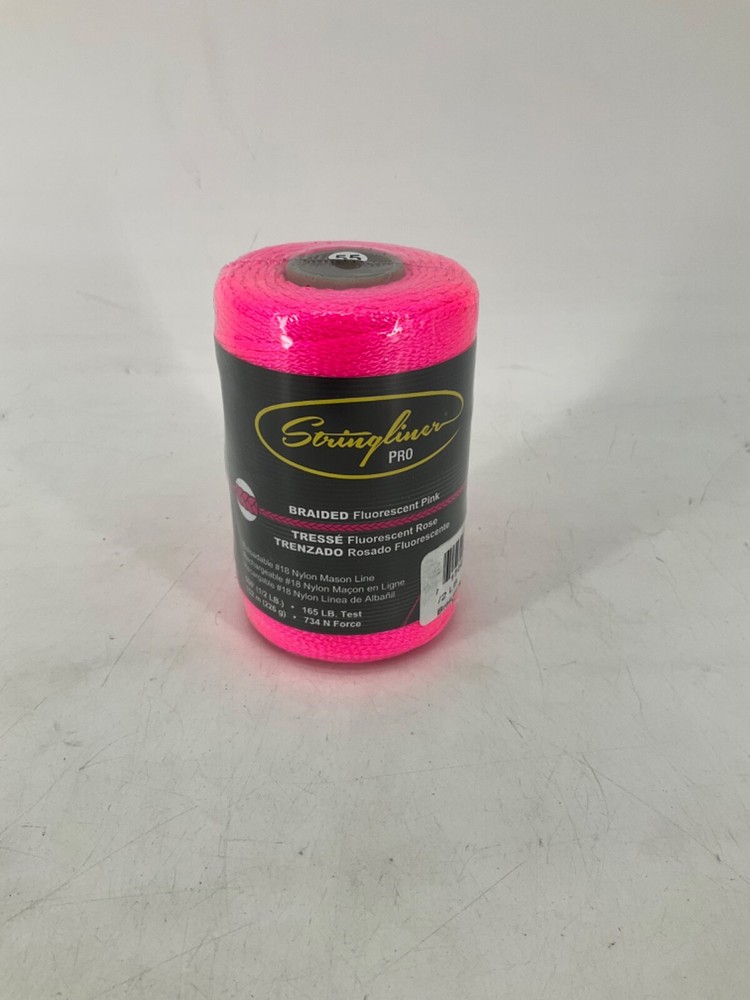 500 ft Stringliner Pro Braided Fluorescent Pink Reloadable #18 Nylon Mason Line