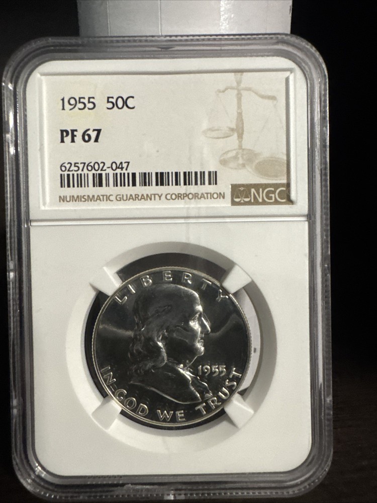 1955 Franklin Silver Half Dollar NGC PF67