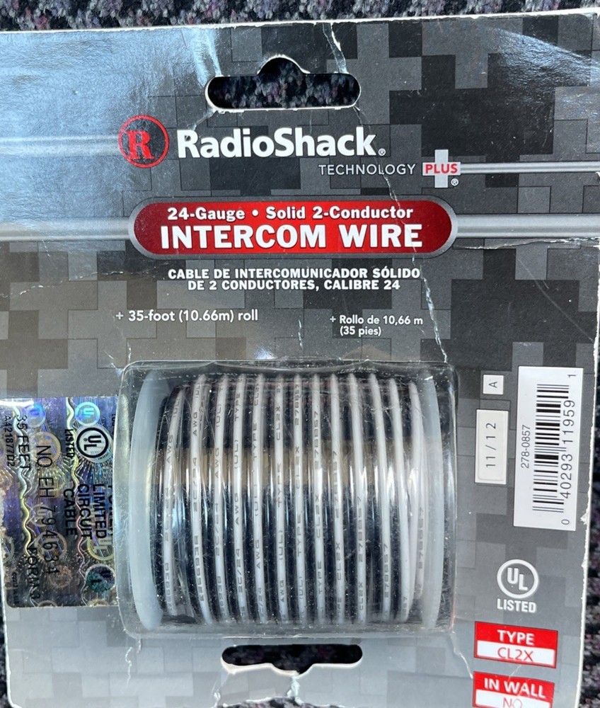 RadioShack 24 Gauge Solid 4 Conductor Intercom Wire 20 Foot Roll CL2X———-27