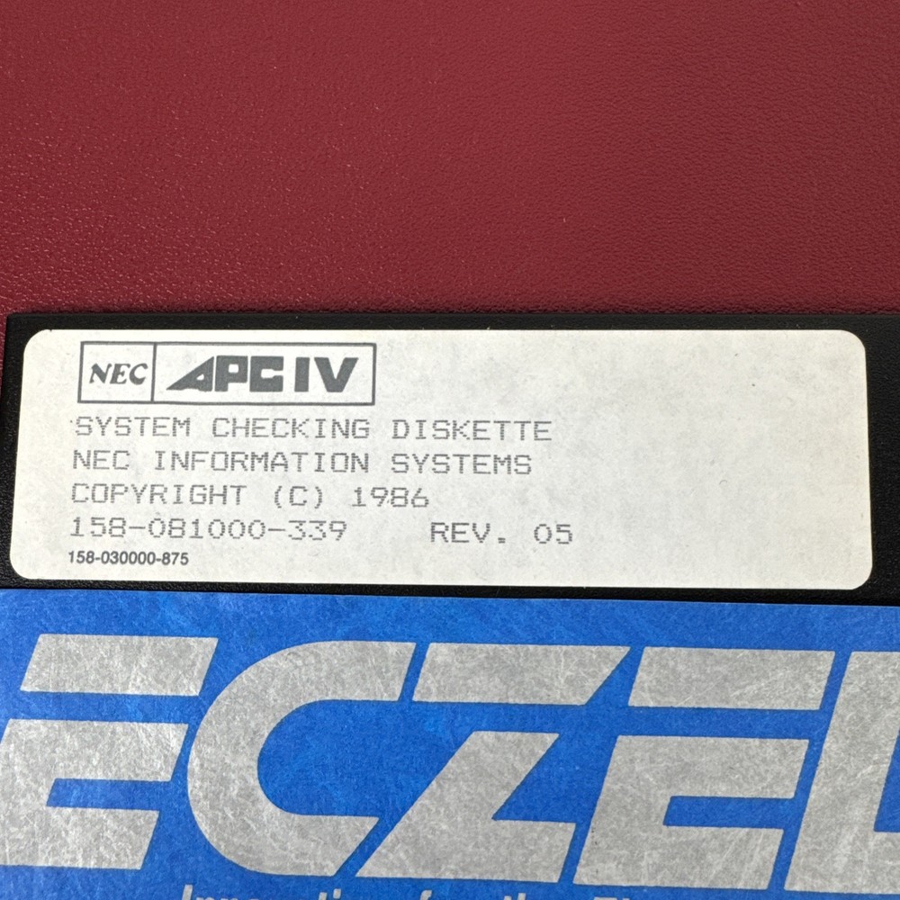 NEC Software lot, APCIV GW Basic 3.2, MS DOS R3.2, System Checking, 5.25