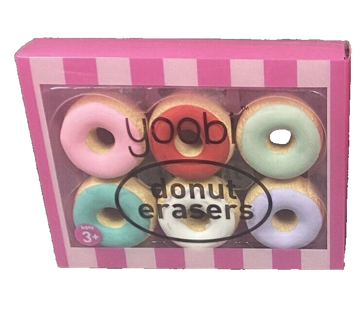 Yoobi Glazed Donut Erasers 2017 6 Pack Make School Fun Collectible