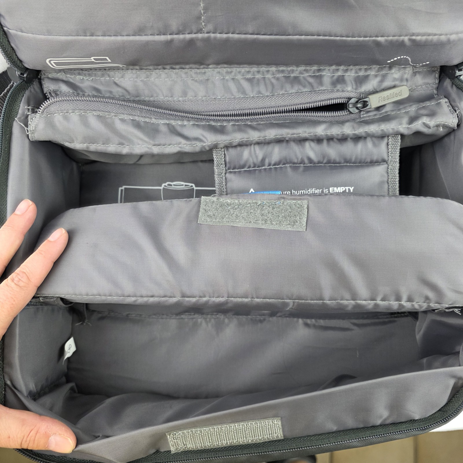 CPAP Travel Carrying Case Bag AirSense 10 AirCurve 10 Gray ResMed