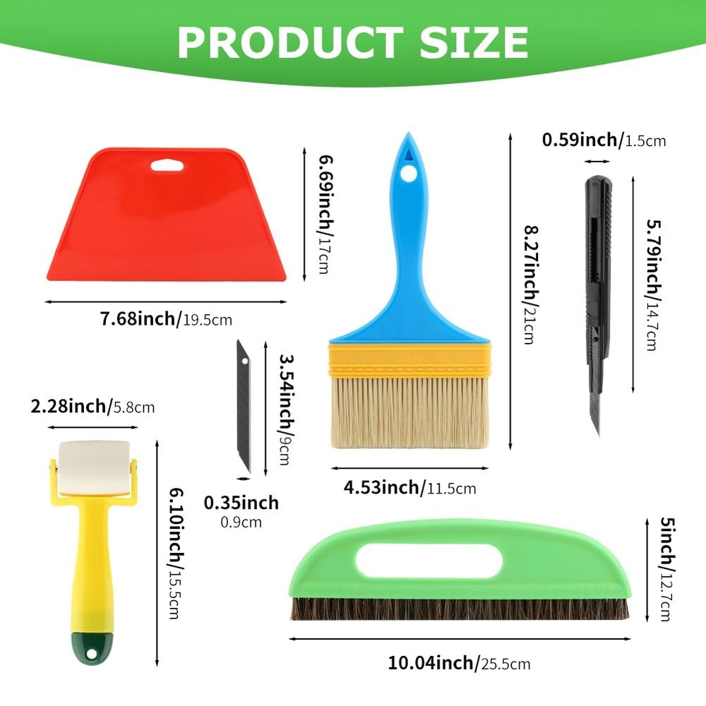 Wallpaper Smoothing Tool Kit Brush,Seam Roller,Paste...