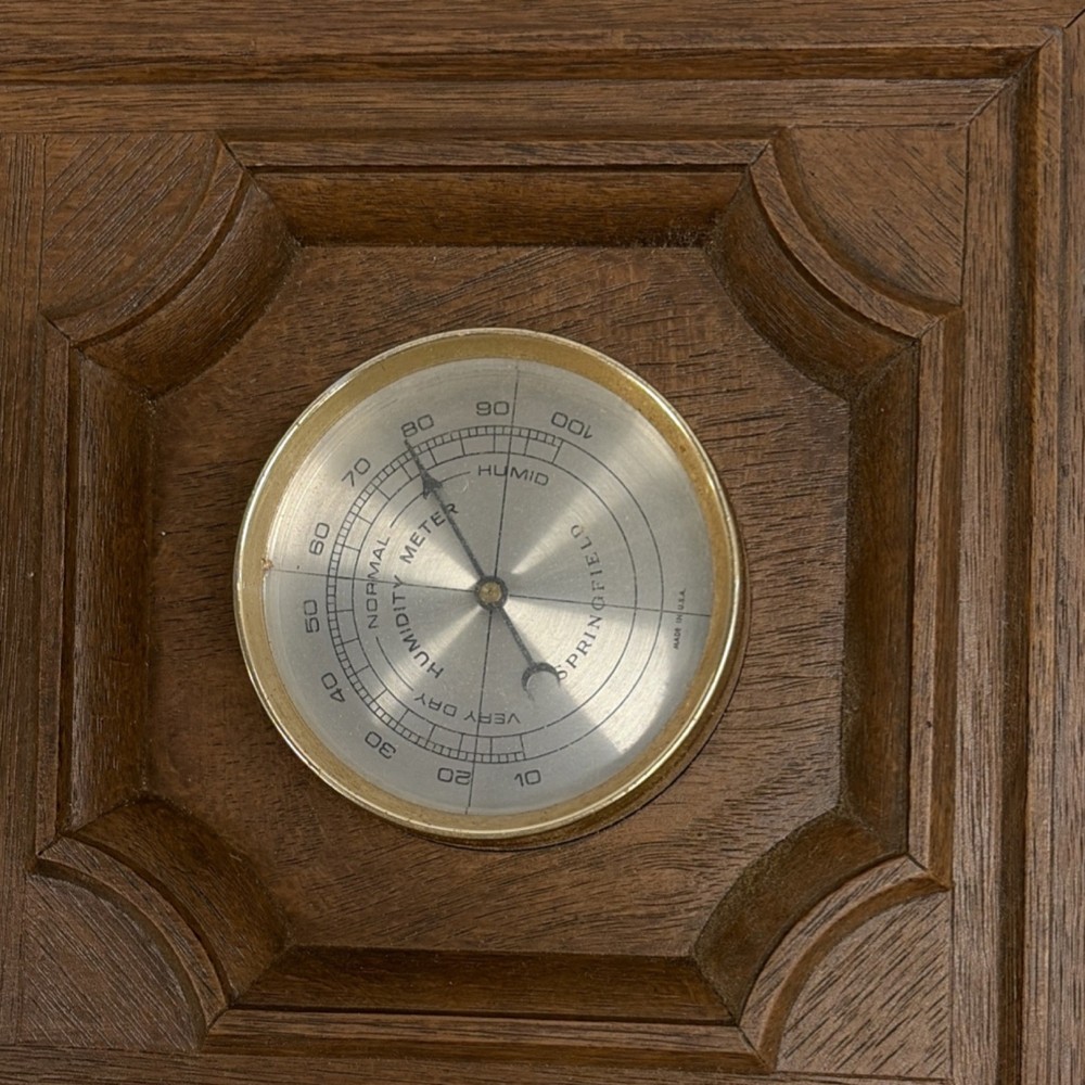 Springfield Wood Panel Wall-Mounted Barometer Thermometer Hygrometer
