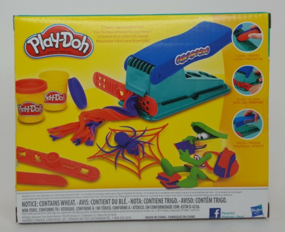 Play-Doh Fun Factory Set + Tools. Creative Shapes Imagination Squeezable Fun!
