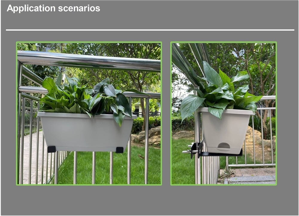 6 Inch Deck Railing Planter Box Brackets Black