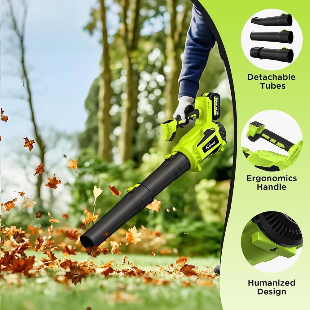 Versatile Handheld Leaf Blower: 580 CFM & Fast Charging for -Round Use