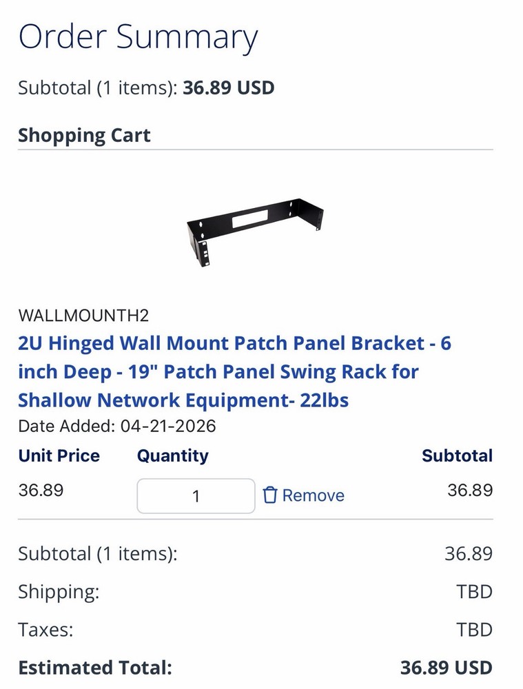 Cable Matters Cat6 16Port Patch Panel 1U 19" Rack+Wall Mount Patch Panel Bracket