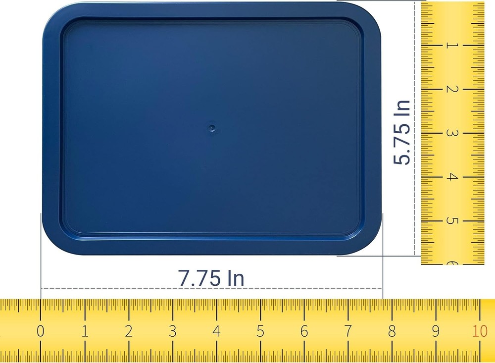 Replacement Lids for Pyrex 7210-PC 3-Cup Rectangle Navy Blue 5.75x7.75" 4-Pack