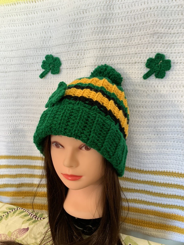 Handmade St. Patrick day beanie crochet