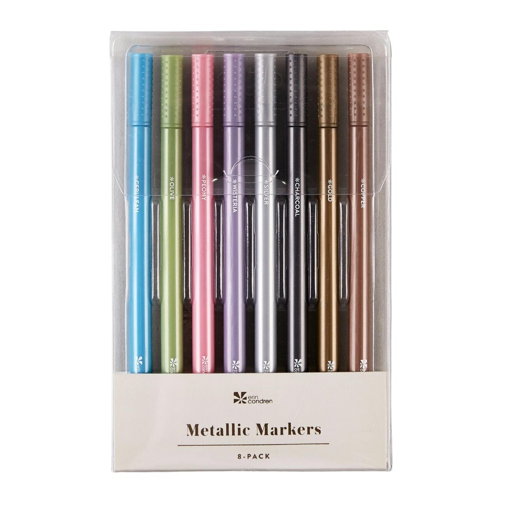 8 PCS Metallic Markers Ink Perfect Decorating ColorCoding Writing