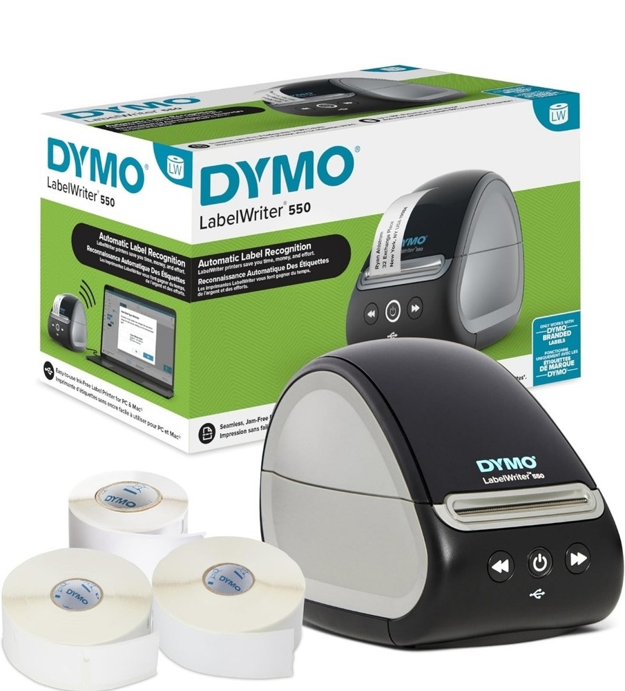 DYMO LabelWriter 550 Label Printer Bundle Maker Direct Thermal Printing