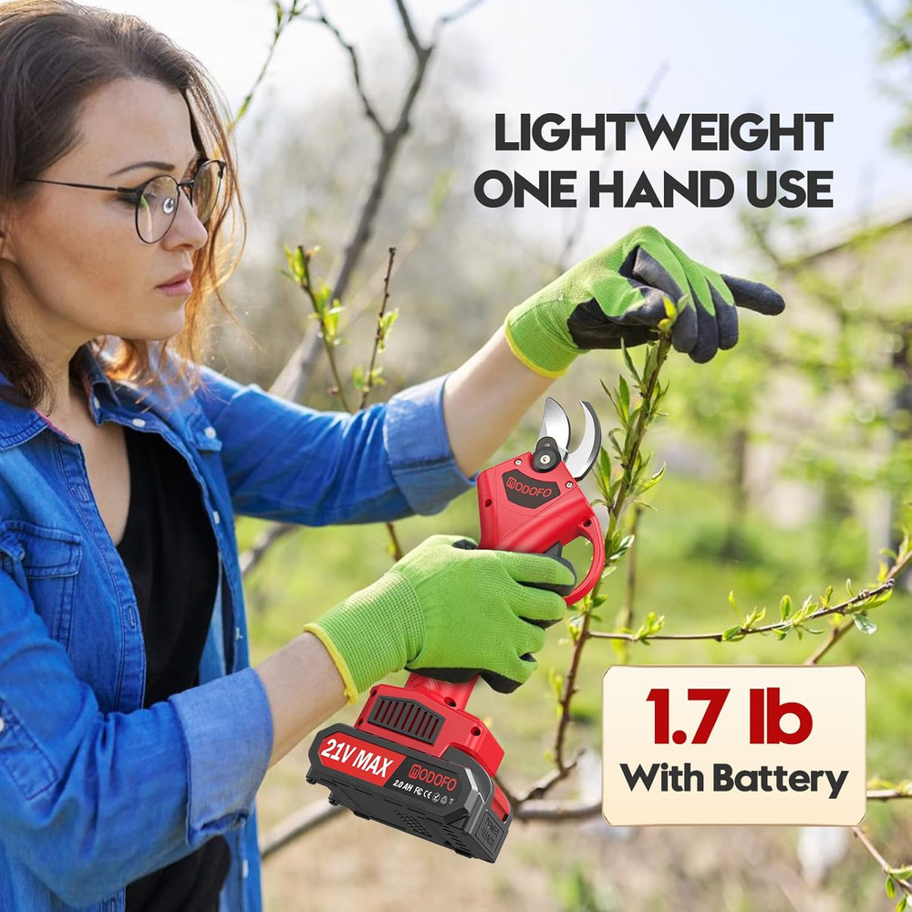 Electric Pruning Shears, Upgraded 1.4'' Cutting Diameter Powerful Brushless Moto