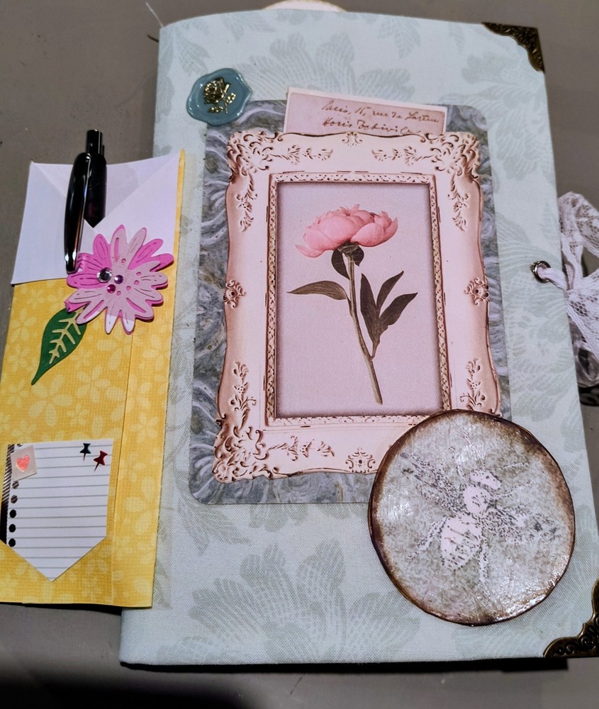 Handmade fabric covered junk journal