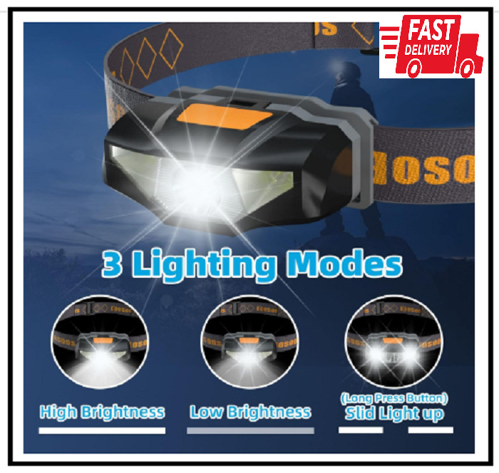 COSOOS Mini LED Headlamp Flashlight with Carrying Case, 1.6oz Lightweight Small