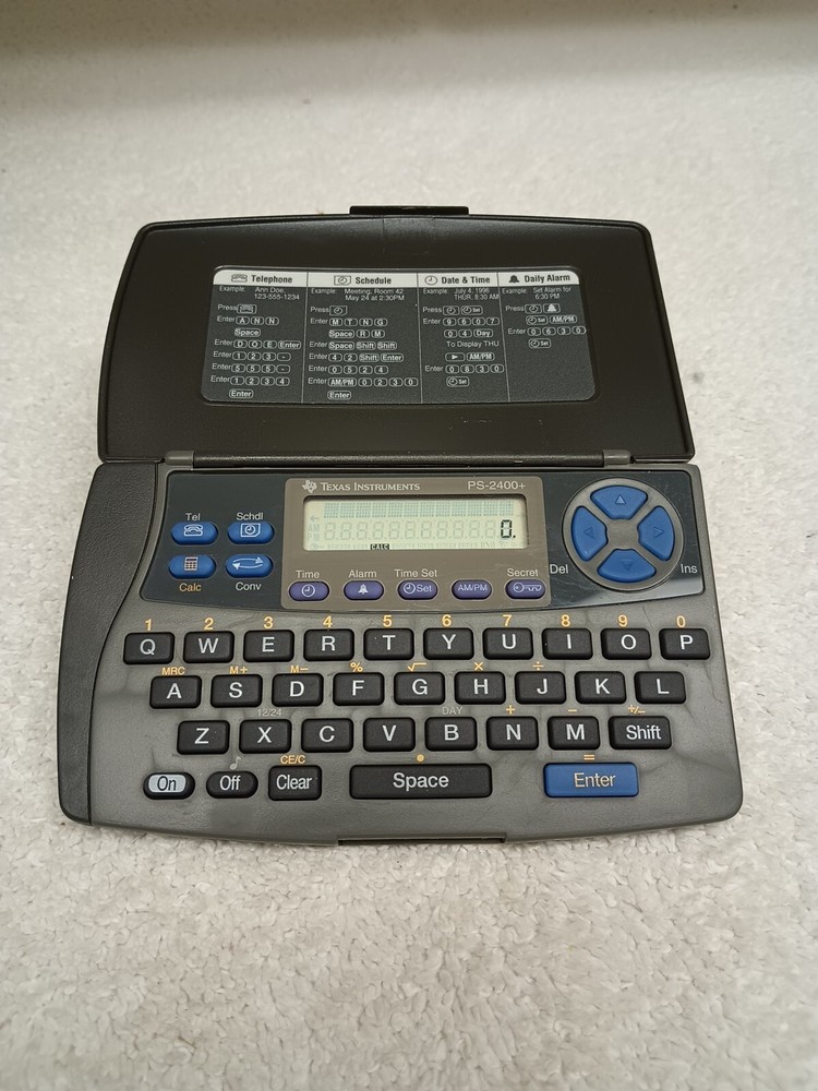 Vintage Texas Instruments PS-2400+ Data Bank Scheduler Calculator Functional