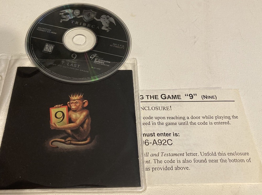 GT Interactive Software 9 Tribeca T Last Macintosh Format CD ROM w/ Pamphlet Use