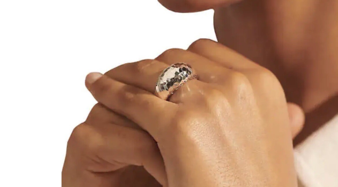 John Hardy Sterling Silver Classic Hammered Dome Ring Size 7