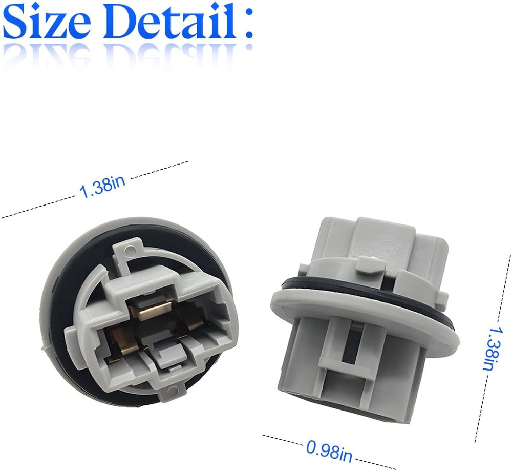 Front Turn Signal Light Bulb Plug Socket, 2 Pcs, Gray, Replacement OEM 90075-600