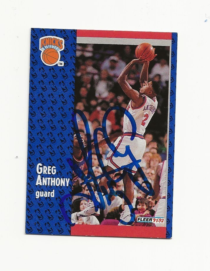 GREG     ANTHONY    KNICKS      AUTOGRAPHED    CARD