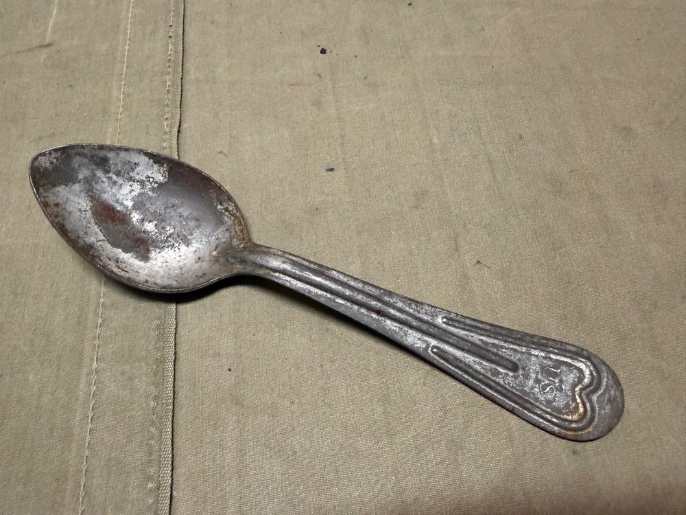ORIGINAL WWI WWII US ARMY M1910 MESS KIT SPOON UTENSIL-DATED 1917