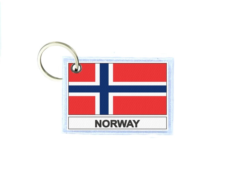 Keychain printed double-sided flag Norway