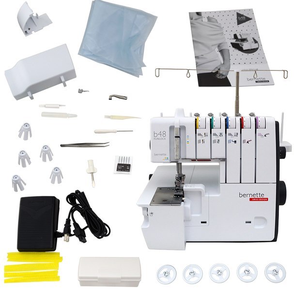 Bernette Funlock B48 48 Overlock Coverstitch Serger Sewing Machine &Bonus B