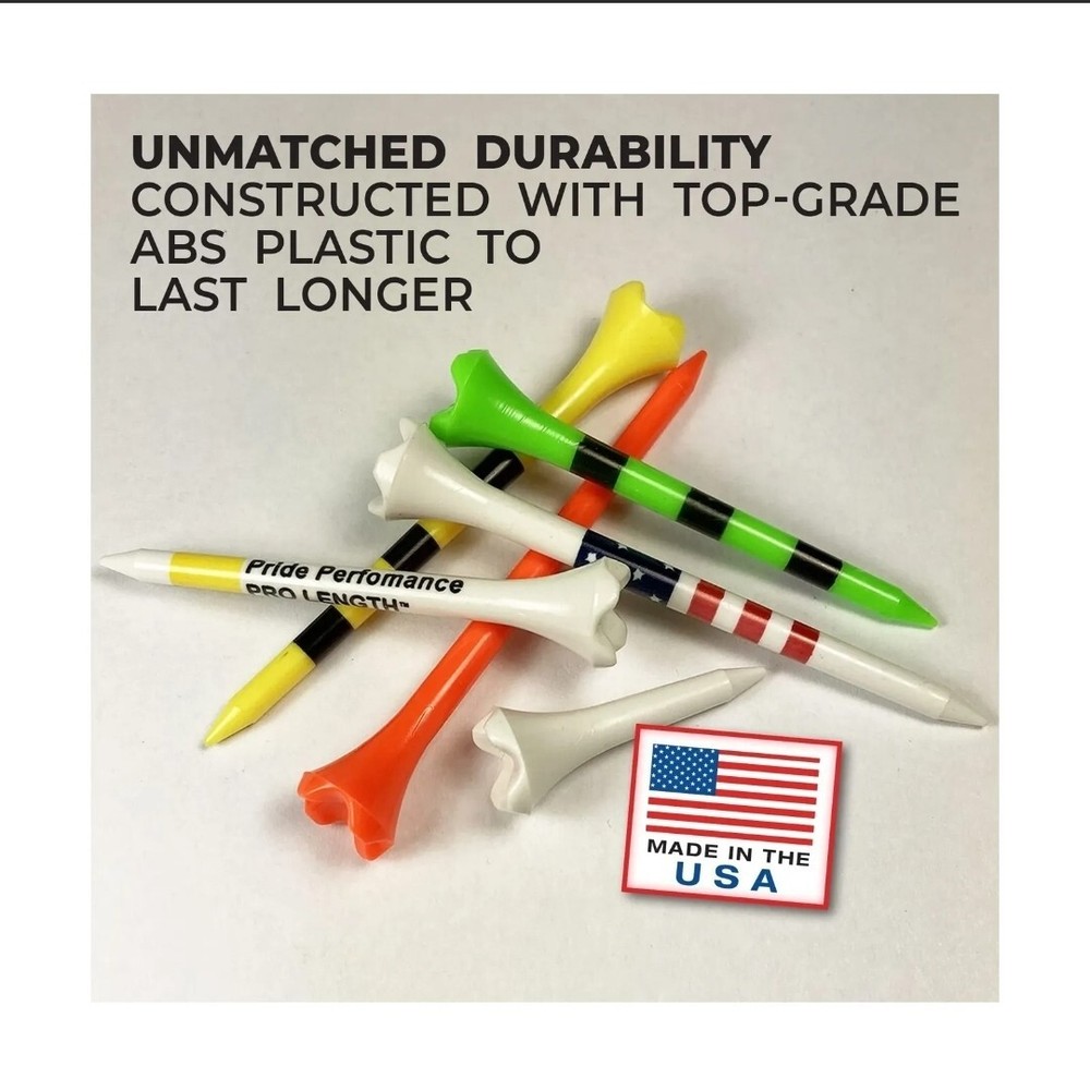 Pride Performance Professional Tee System Plastic Golf Tees (30 Count) , Yell...