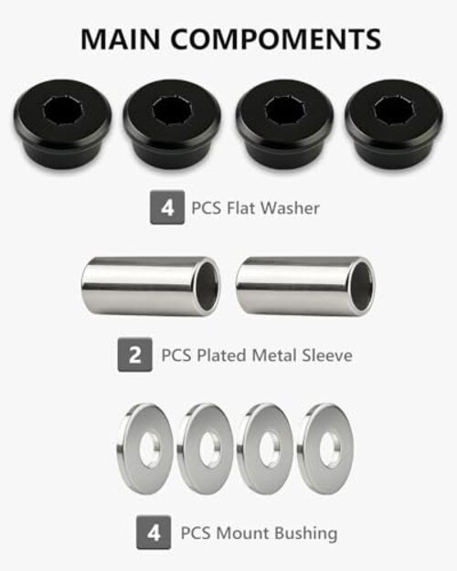 Polyurethane Front Differential Side Mount Bushings Set Kit, Front