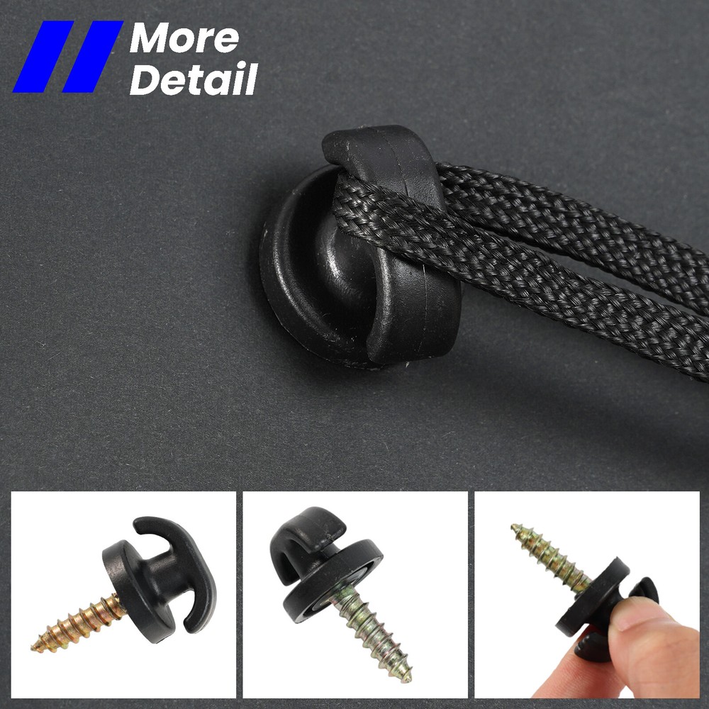 4x Universal Rear Trunk Cargo Envelope Net Tie Down Hook Hanging Clips Screws US