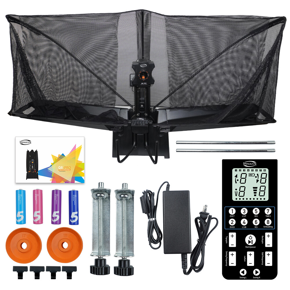 Automatic Table Tennis Robot w/ Foldable Net Ping Pong Training Machine Spinning