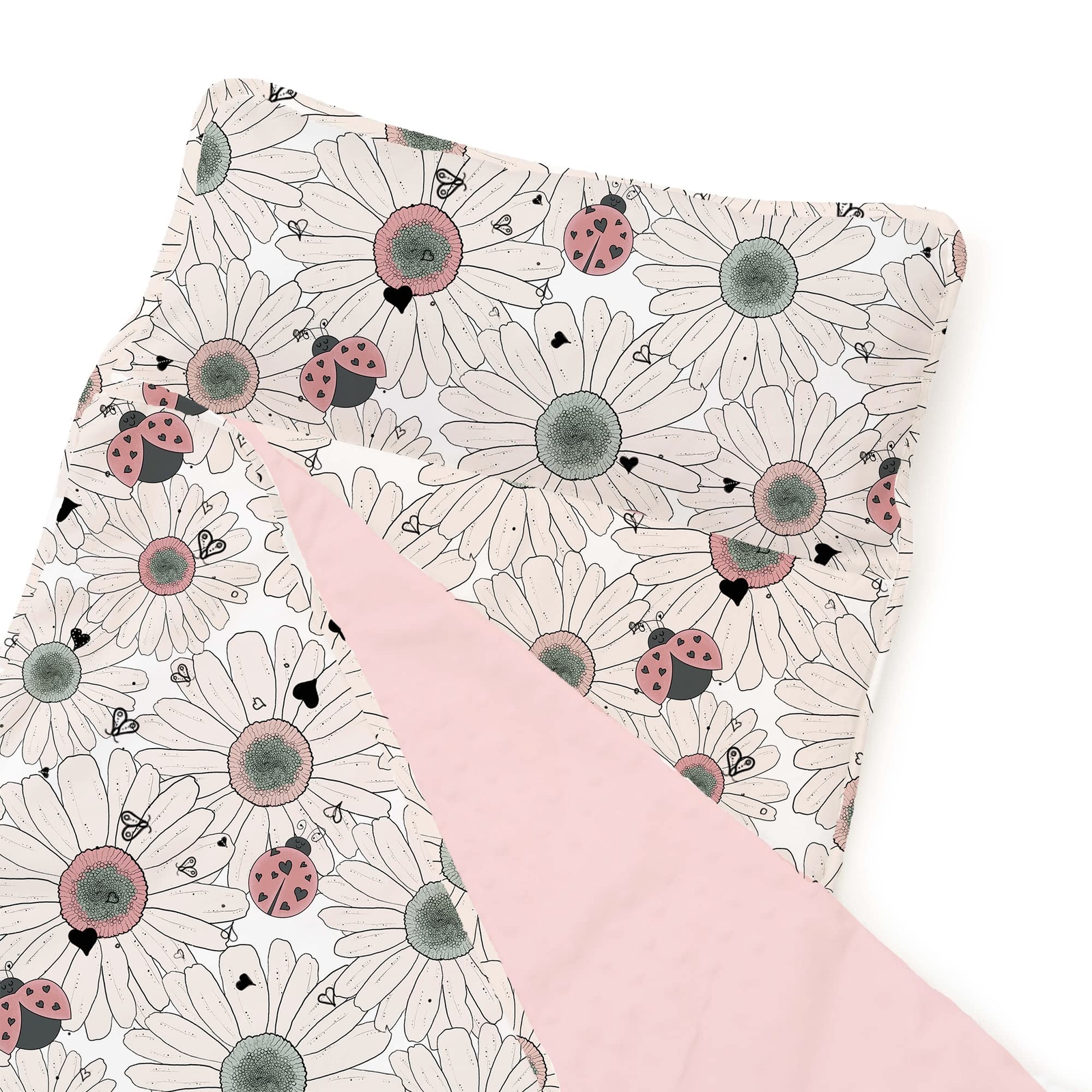 JumpOff Jo Toddler Nap Mat with Removable Pillow, Floral / Daisy Bug ( 53"x21")