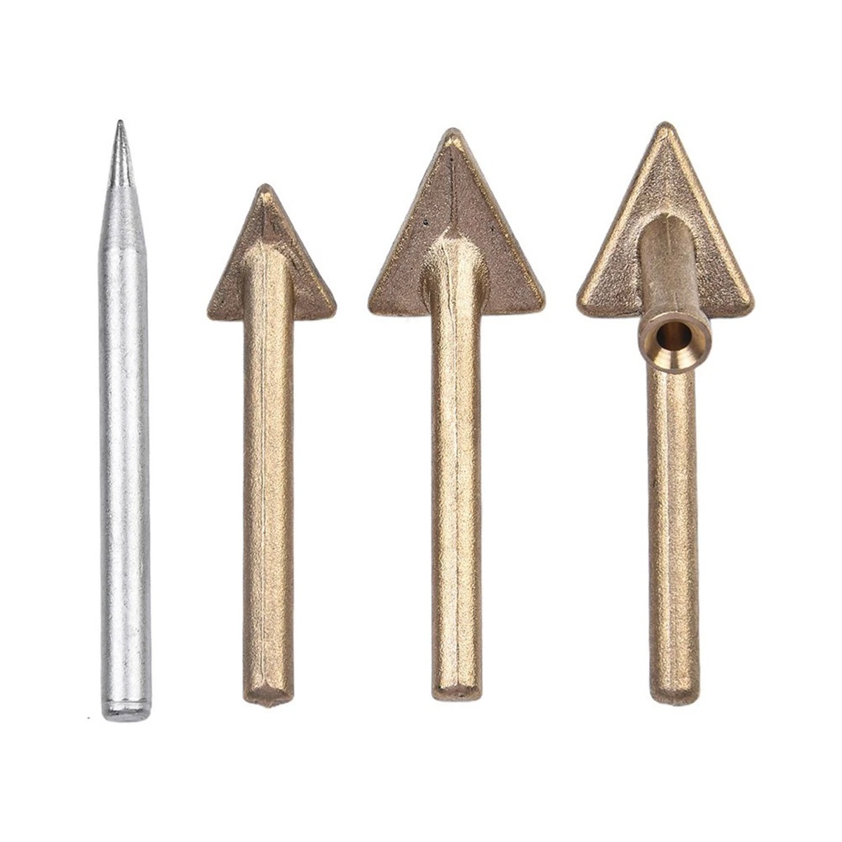 4x Auto Plastic PP Welding Tips Soldering Iron Smooth Triangular Head Welder Kit