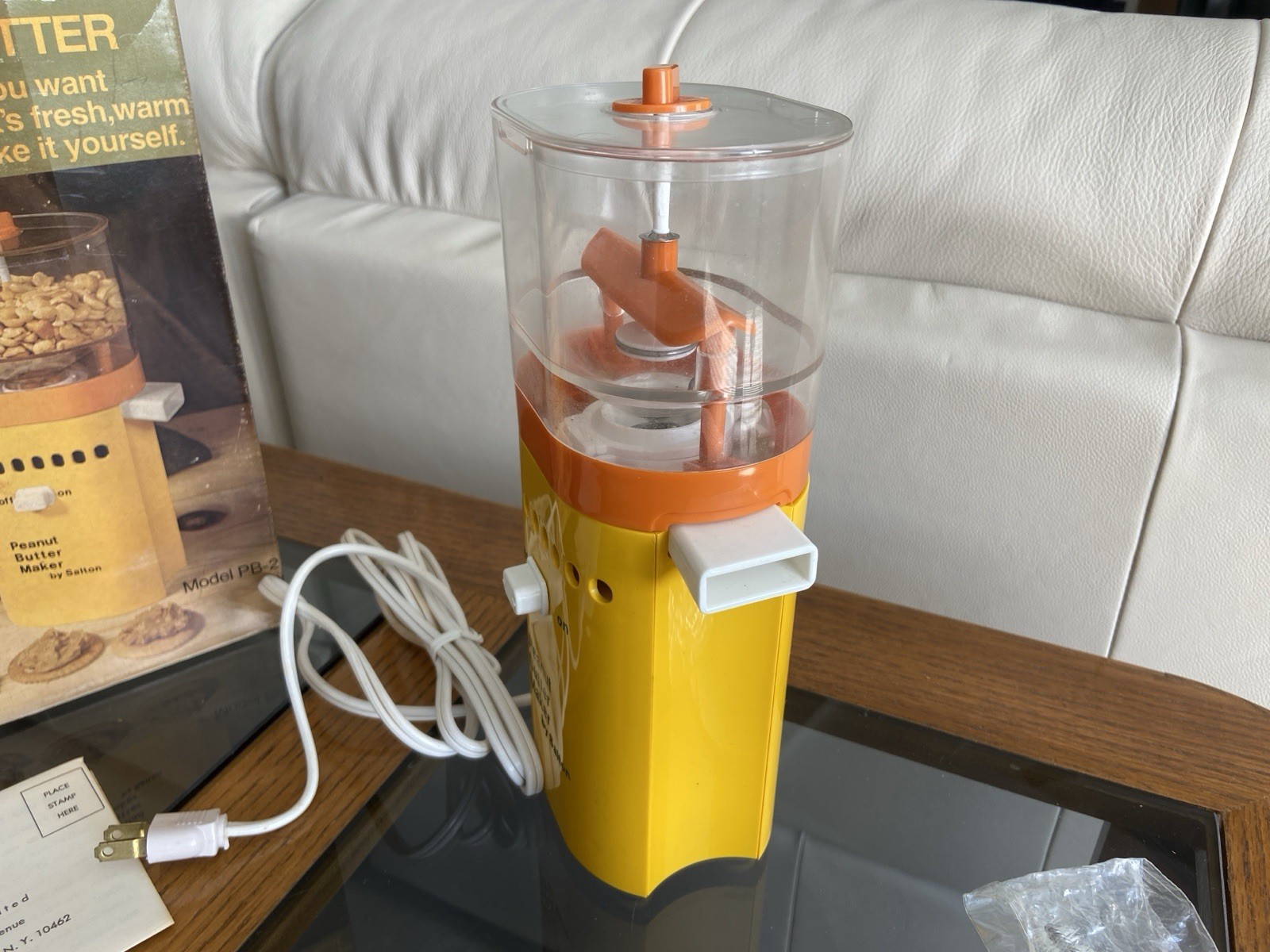 Salton Peanut Butter Maker 1970's Nostalgic Vintage Kitchen Model PB-2 Yellow