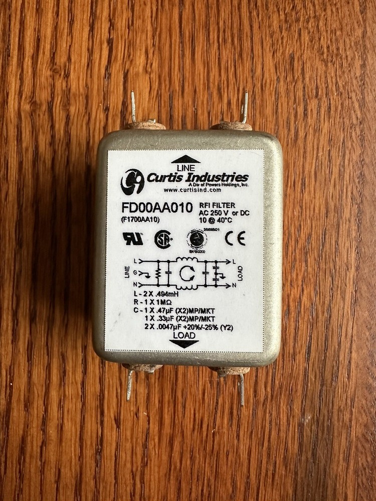 CURTIS INDUSTRIES FD00AA010 DC FILTER 80VDC 10A  **NEW**
