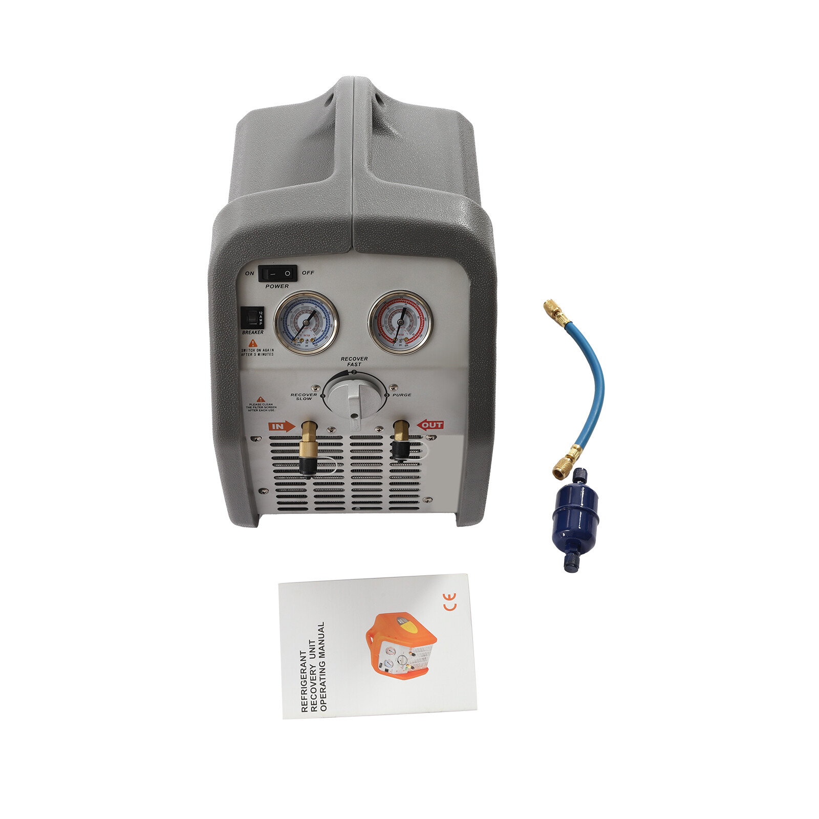 A/C Refrigerant Recovery Machine for hvac freon reclaim 3/4HP 110V/60Hz 558psi