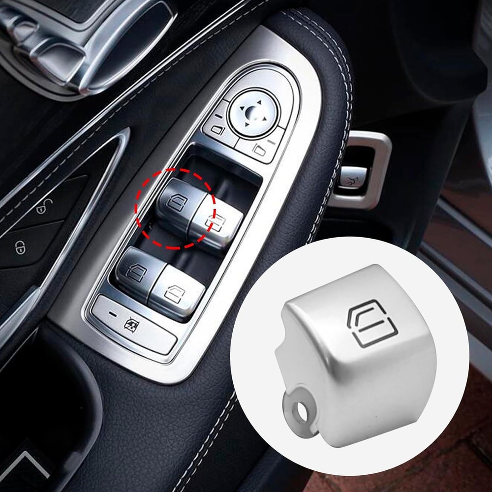 Replacement Front Left Window Switch Button Covers for Mercedes-Benz C, E, GLC