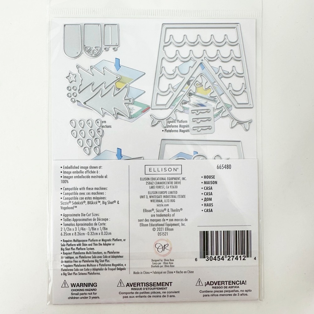 Sizzix Christmas Thinlits Gingerbread House Penguins Cutting Dies NEW