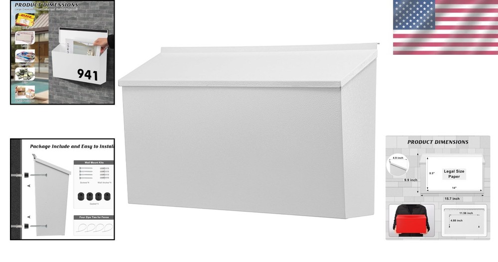 Modern Large Capacity Mailbox - Wall-Mount Rust-Proof Steel, Quick Installation