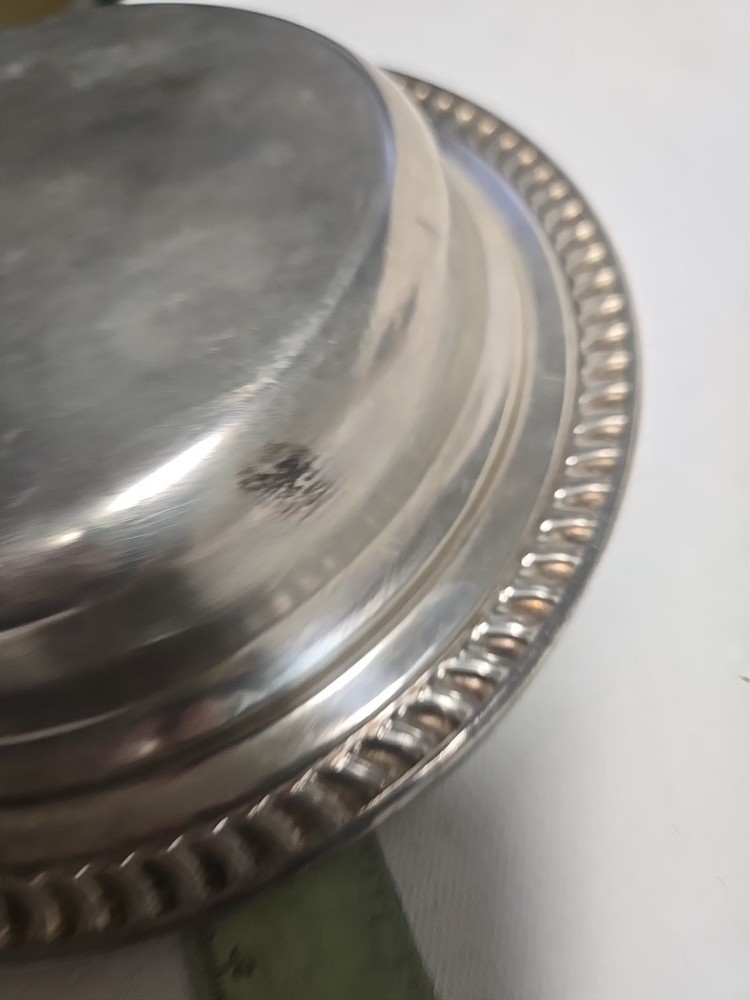 Silver Plate Vintage 2 Pc. Chapin Dish Covered Divided