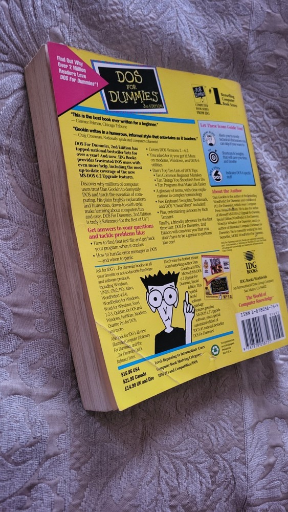 DOS for Dummies 2nd Edition Computer Book Reference Guide Dan Gookin