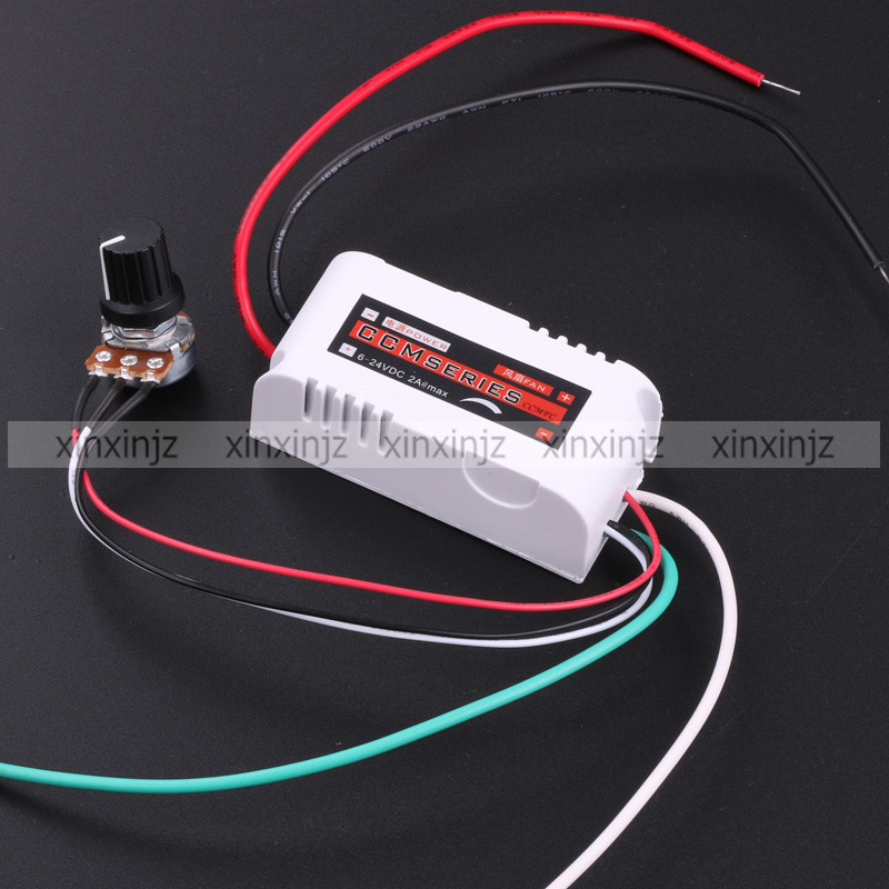 DC 12V 2A PWM Adjustable Motor Speed Controller for Brushless Fan