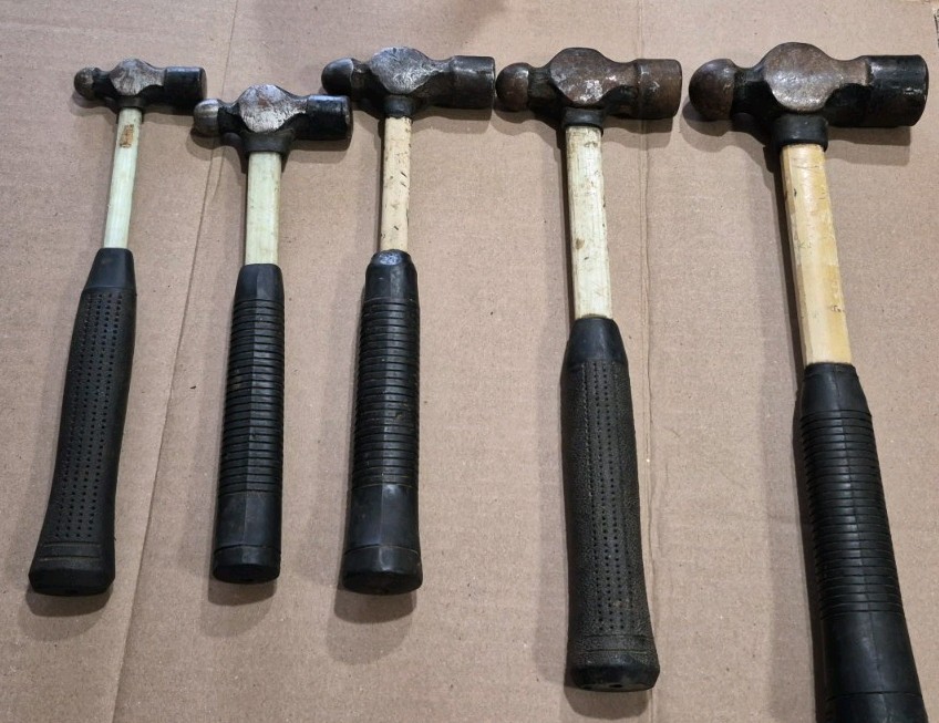 Nupla Ball Peen Hammer Set 4, 8, 12, 16, 32oz Fiberglass Handles Ex. Condition