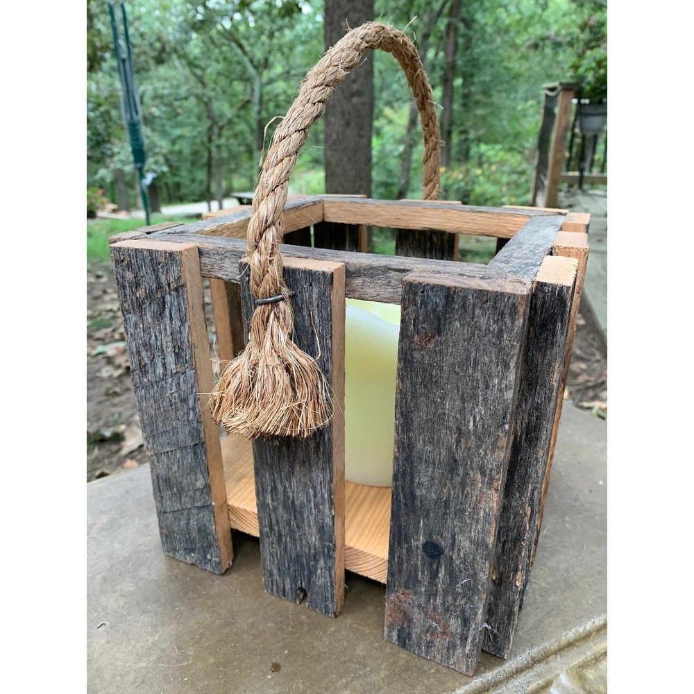 Rustic Repurposed Square Candle or Lantern Holder Woodworking