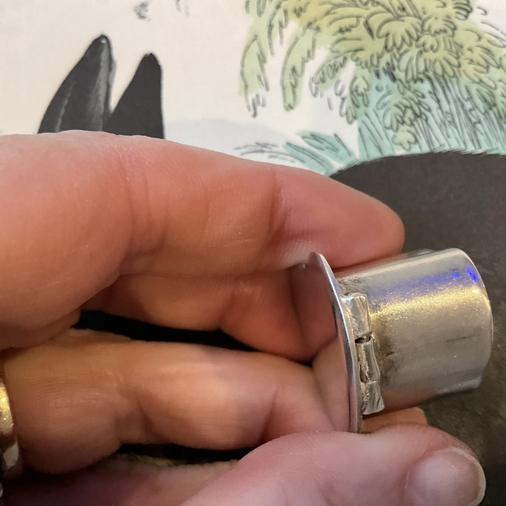 Sterling Silver Heart Pill Box / Snuff Box
