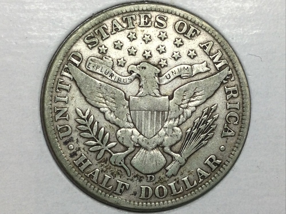 1907-D Barber Half Dollar in fine