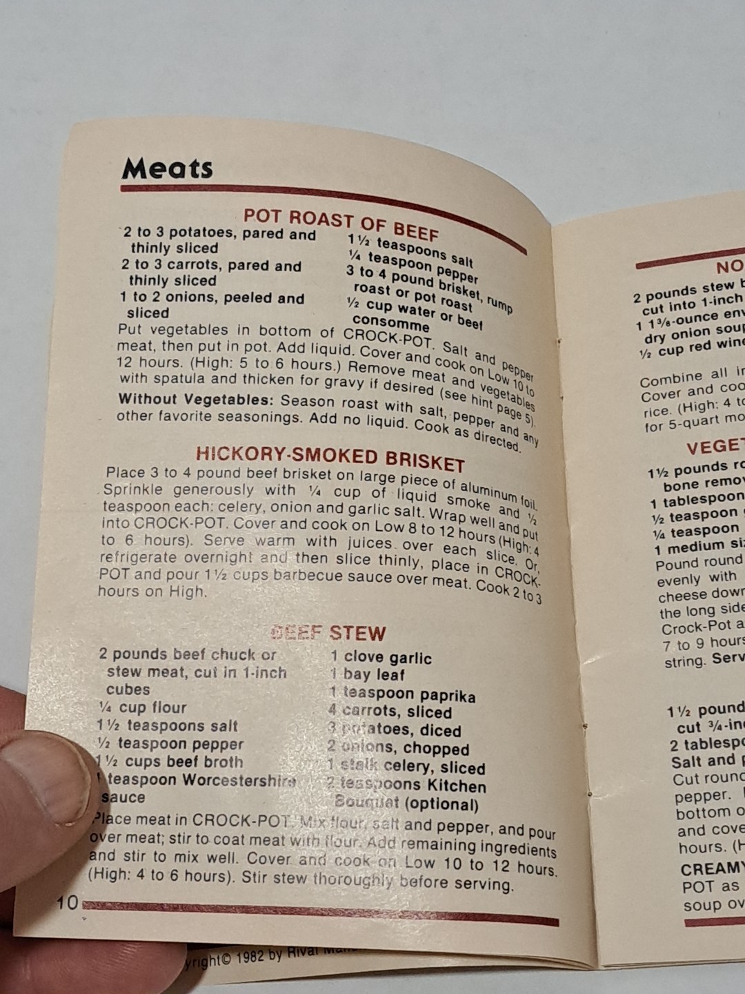 Vtg Rival Crock-Pot Stoneware Slow Cooker Instruction Manual & Recipes #3150