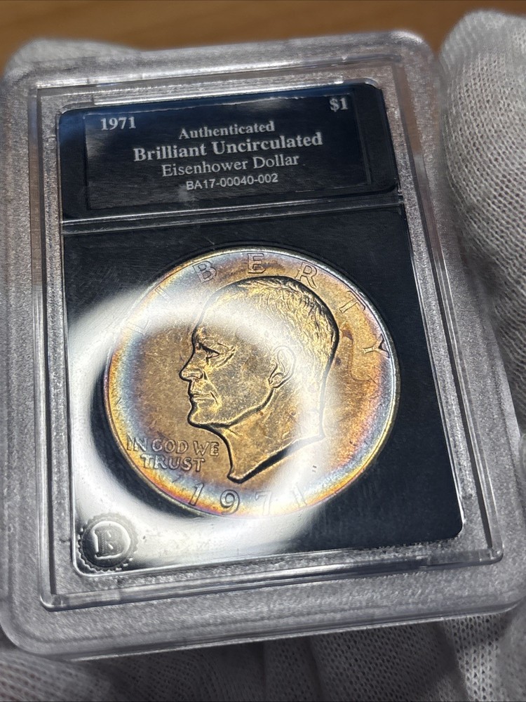 1971-P Eisenhower $1 Dollar Rainbow Toned