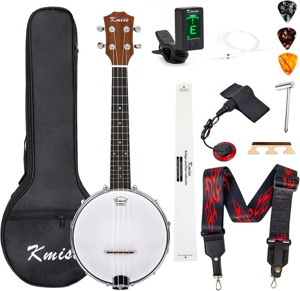 Concert Size Banjolele 4 Strings Professional Kit-