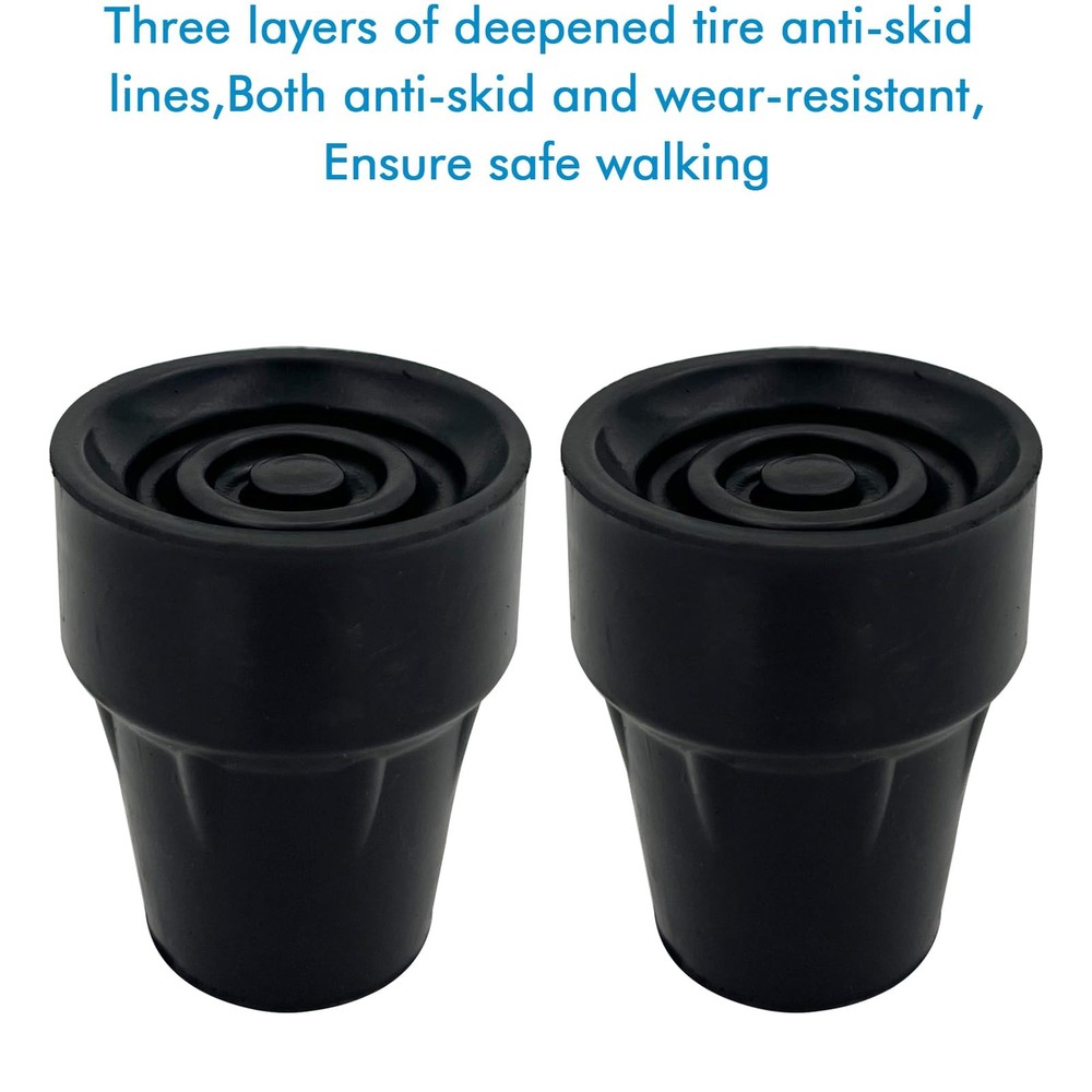 Replacement Cane Tips, 3/4 Inch, Black.